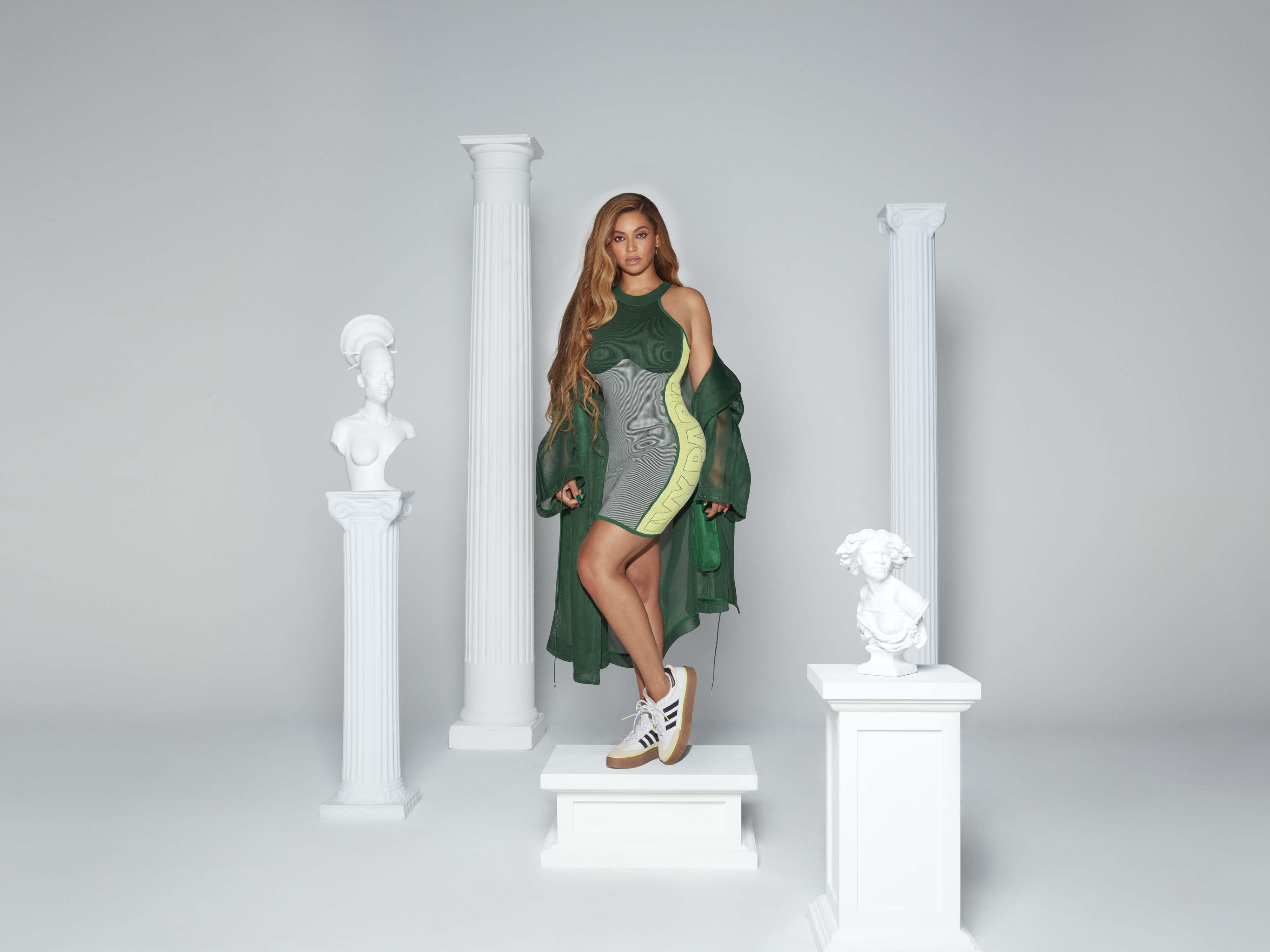 Beyoncé Knowles modeling Adidas Ivy Park Collection.